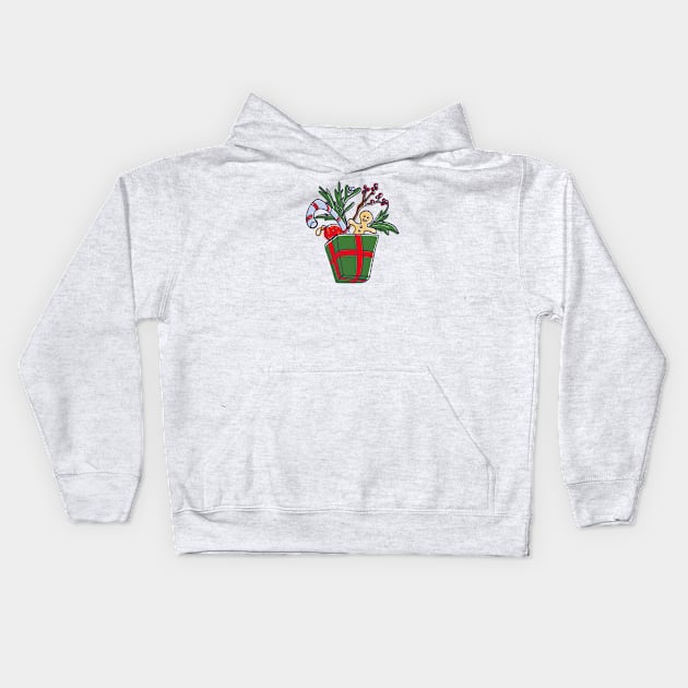 Christmas mood box Kids Hoodie by carrot4all